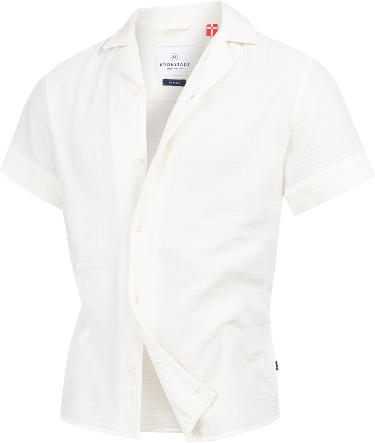 Chemise homme mousseline manches courtes KRONSTADT blanc-0