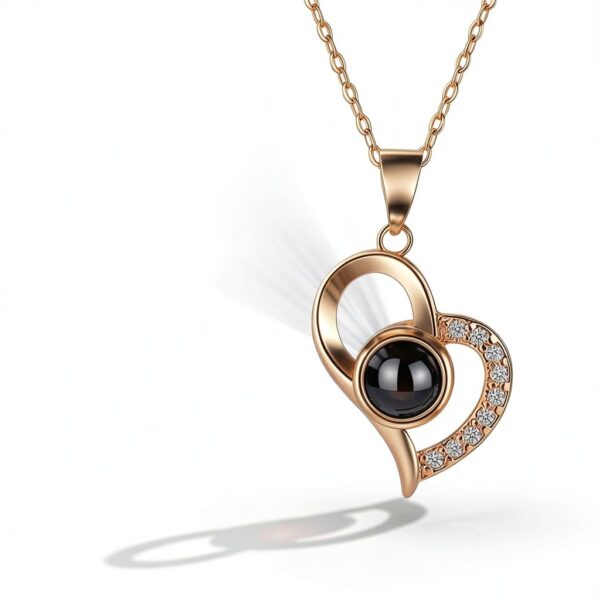 Rose éternelle Yamonic collier coeur cadeau femme amour-2