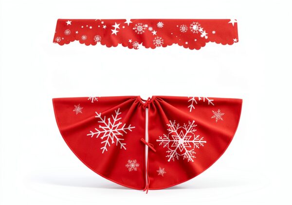 Cache pied sapin Noël SOUFEEL polyester personnalisé flocons-6