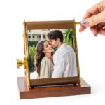 Cadre photo personnalisé SOUFEEL bois manivelle cadeau-0