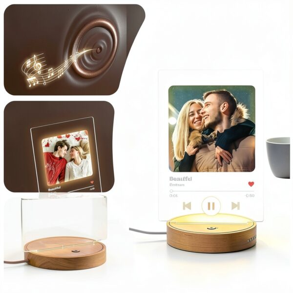 Cadre photo personnalisé Spotify lumière LED cadeau couple-4
