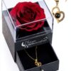Rose éternelle Yamonic collier coeur cadeau femme amour-0
