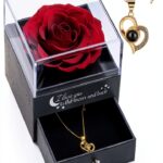 Rose éternelle Yamonic collier coeur cadeau femme amour-0