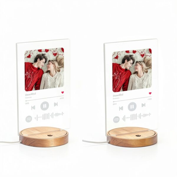 Cadre photo personnalisé Spotify lumière LED cadeau couple-3