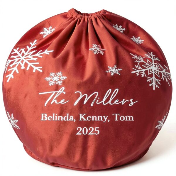 Cache pied sapin Noël SOUFEEL polyester personnalisé flocons-4