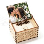 Boîte à musique personnalisée SOUFEEL bois photo gravure-0