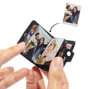 Porte-clés album photo personnalisé Noir cadeau souvenir-0