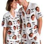 Pyjama Couple Personnalisé Tissu Doux Cadeau Amoureux Style-0