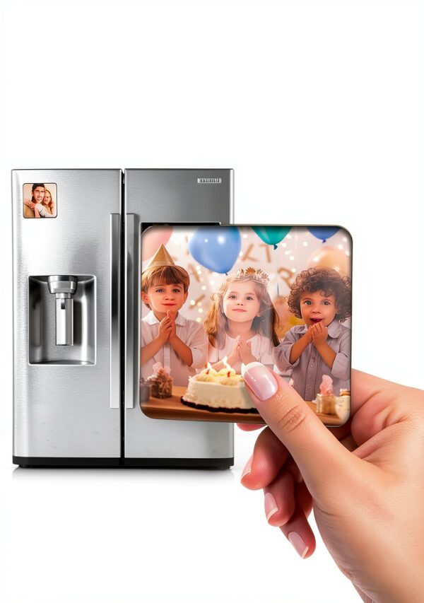 Aimant personnalisé XSTZR photo verre cristal carré cadeau-0